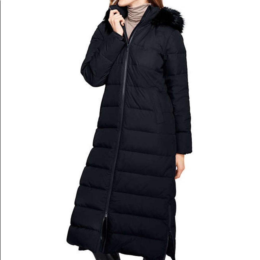 Lands End Down Winter Coat Removable Faux Fur Hood